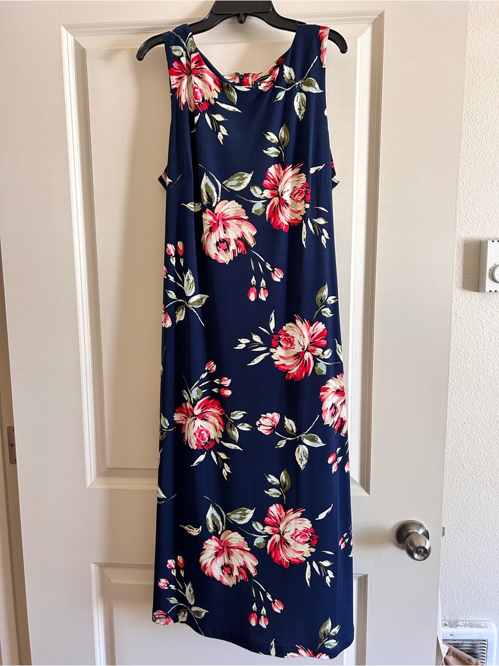 Jessica Howard Navy Floral Midi Dress with Pink Blooms